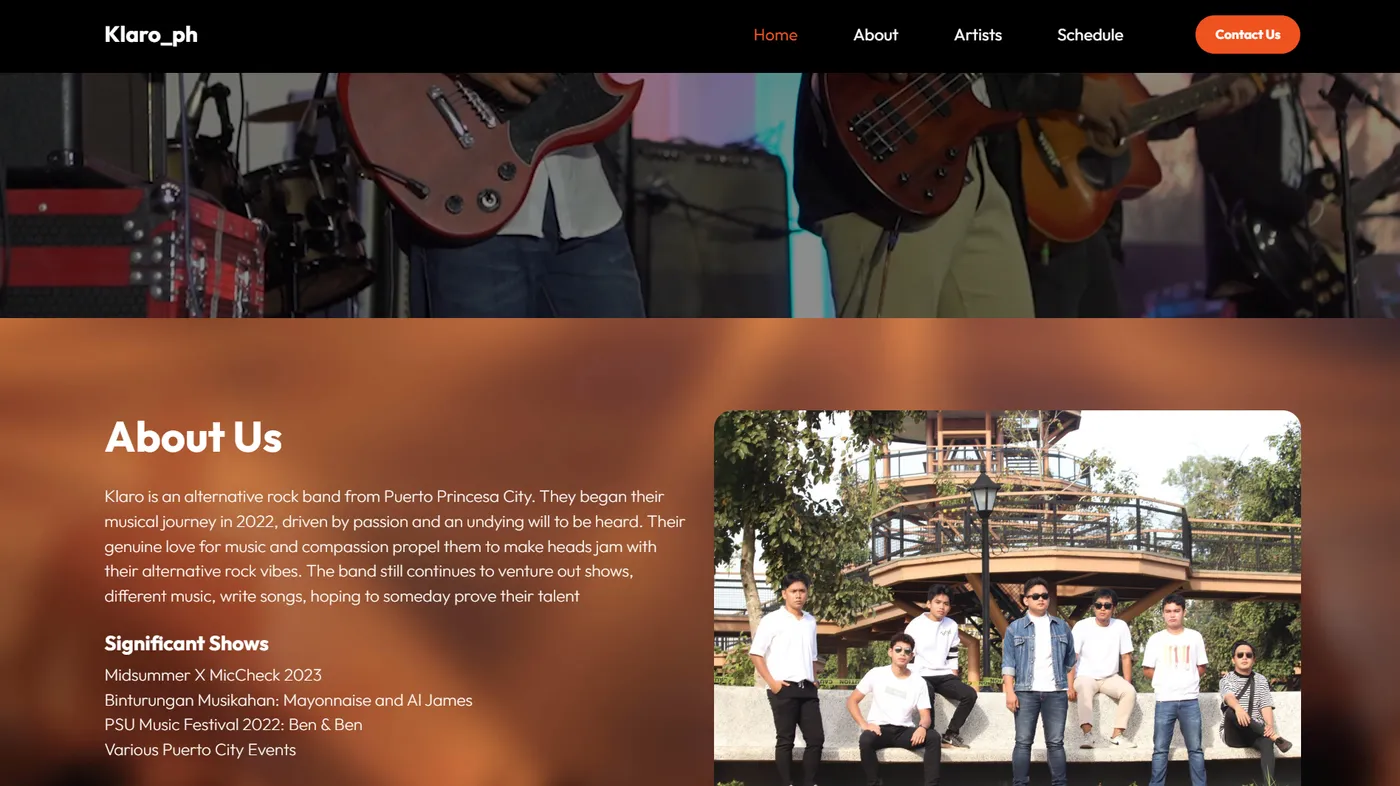 Klaro.ph band website